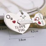 Heart Key Necklace Lettering I Love You 1