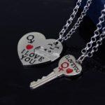 Heart Key Necklace Lettering I Love You 1